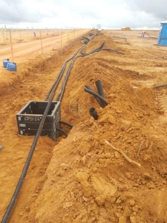 Instalações de Caixas de passagem de cabos - Vala de Rede Subterranea